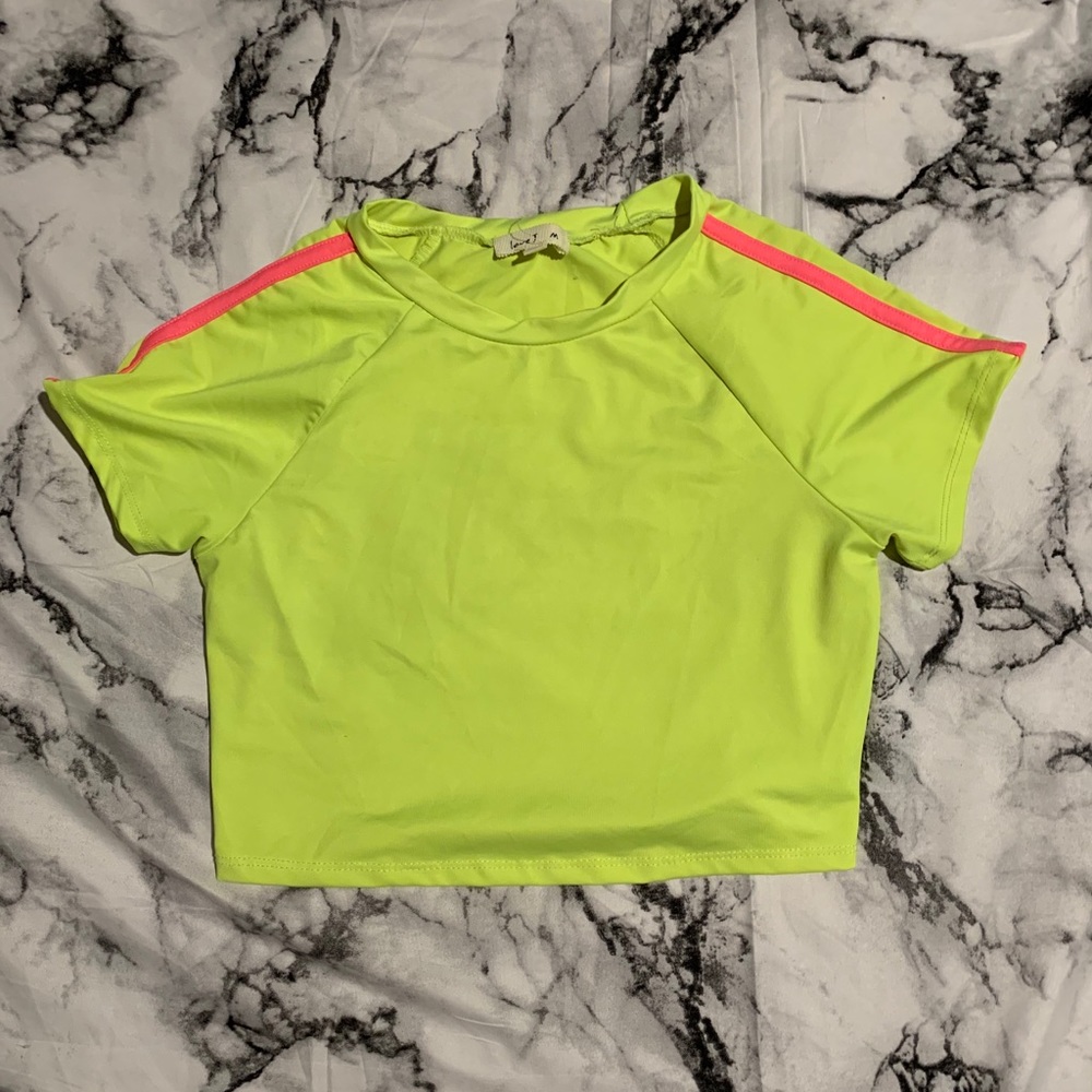 Fashion nova neon green crop top